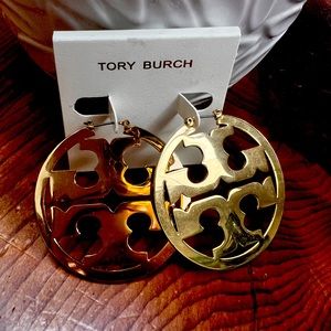 New Tory Burch Gold Miller Statement Earrings